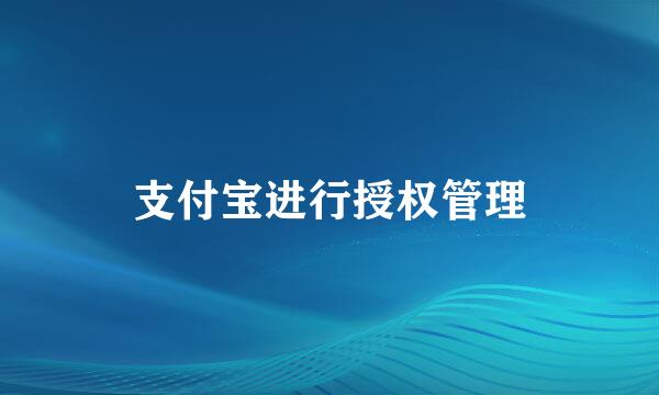 支付宝进行授权管理