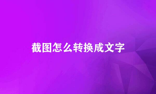 截图怎么转换成文字