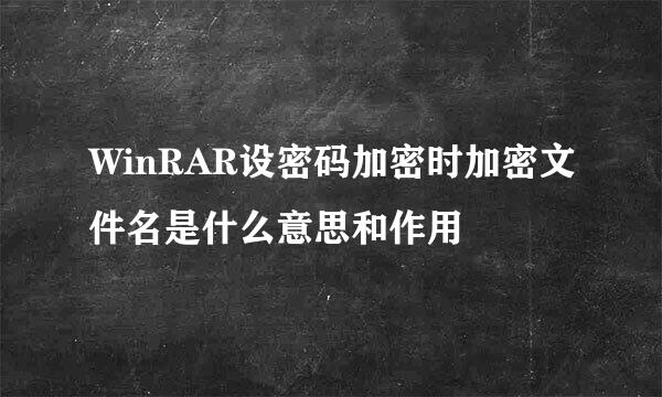 WinRAR设密码加密时加密文件名是什么意思和作用