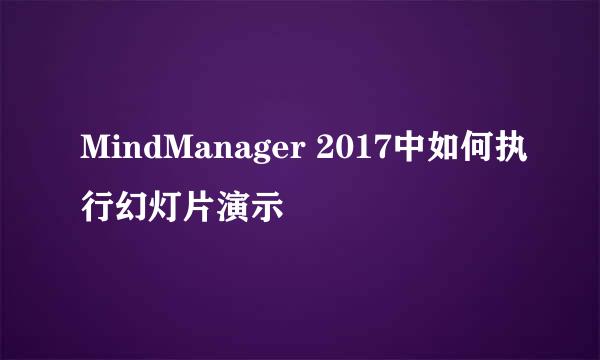 MindManager 2017中如何执行幻灯片演示