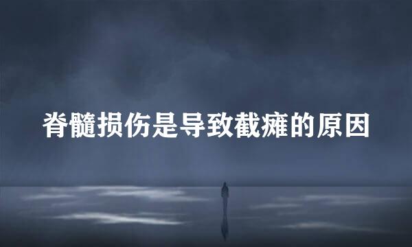脊髓损伤是导致截瘫的原因