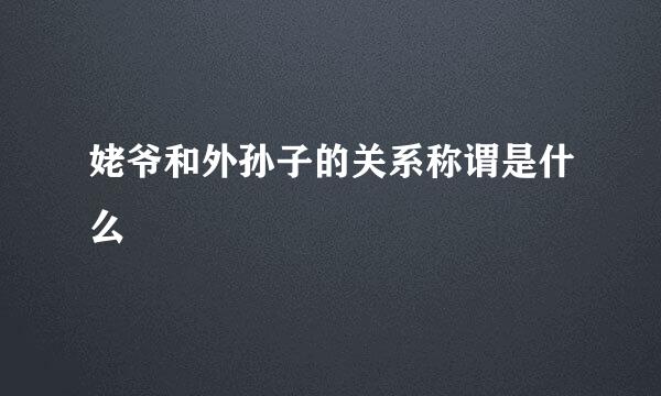 姥爷和外孙子的关系称谓是什么