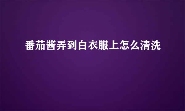 番茄酱弄到白衣服上怎么清洗