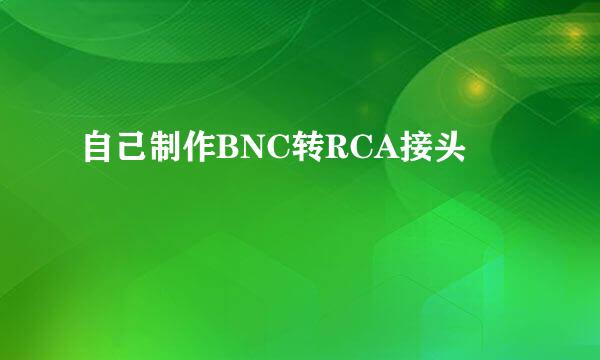 自己制作BNC转RCA接头