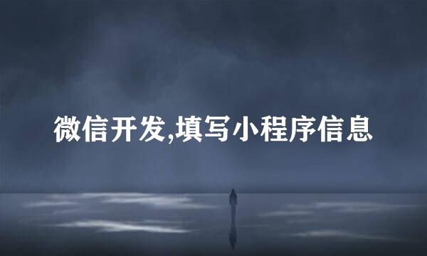 微信开发,填写小程序信息