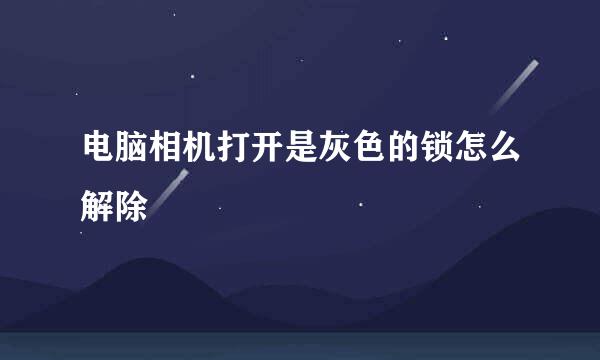 电脑相机打开是灰色的锁怎么解除