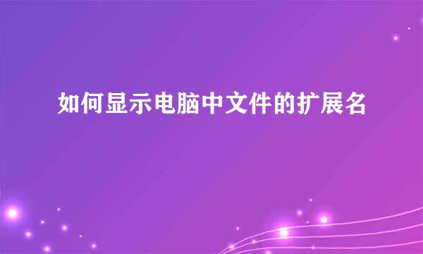 如何显示电脑中文件的扩展名