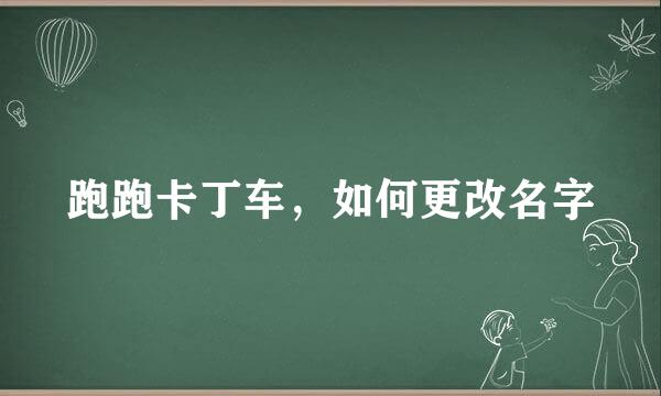 跑跑卡丁车,如何更改名字