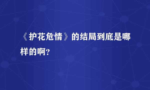 《护花危情》的结局到底是哪样的啊？
