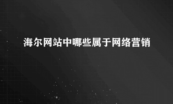 海尔网站中哪些属于网络营销