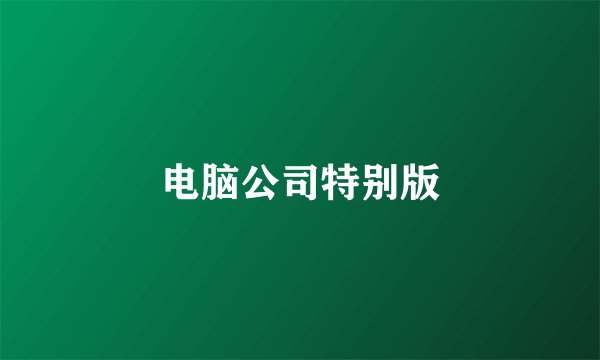 电脑公司特别版