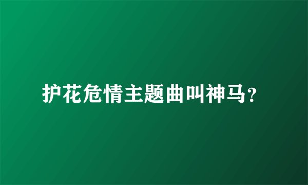 护花危情主题曲叫神马？