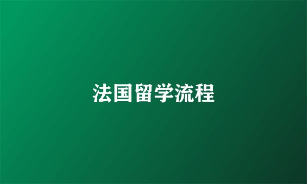 法国留学流程