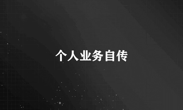 个人业务自传
