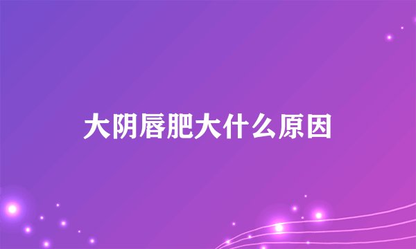 大阴唇肥大什么原因