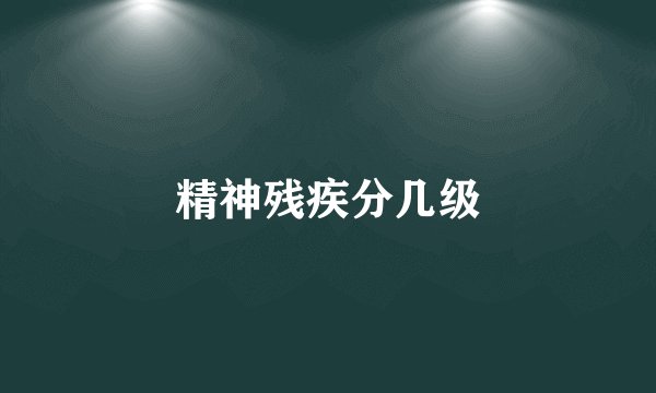 精神残疾分几级