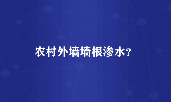 农村外墙墙根渗水？
