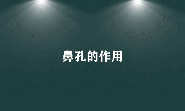 鼻孔的作用