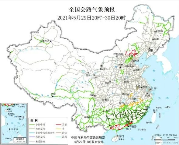 全国交通天气最新预报：5月30日高速路况最新实时查询