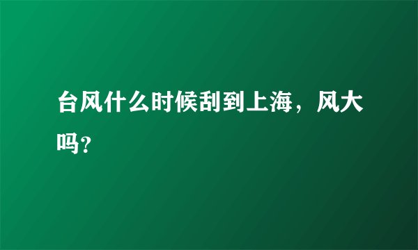 台风什么时候刮到上海，风大吗？