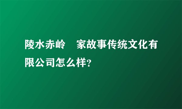 陵水赤岭疍家故事传统文化有限公司怎么样？