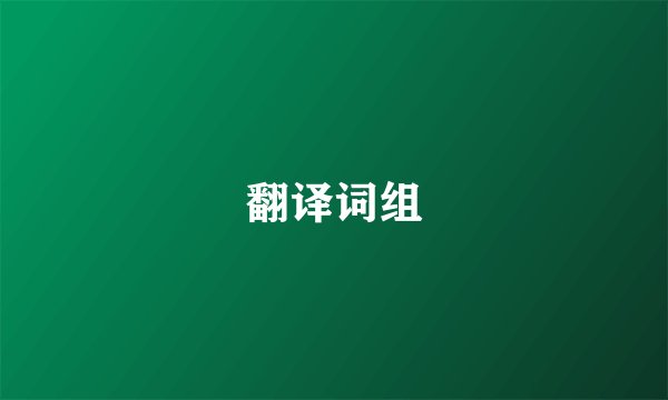 翻译词组
