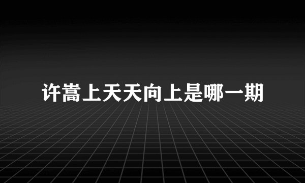 许嵩上天天向上是哪一期