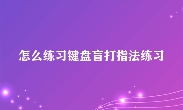 怎么练习键盘盲打指法练习