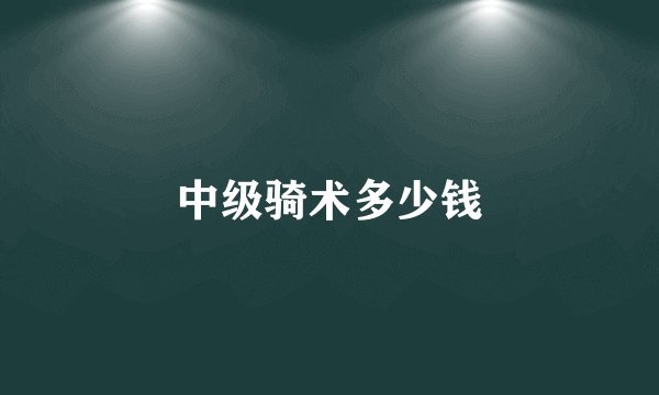 中级骑术多少钱