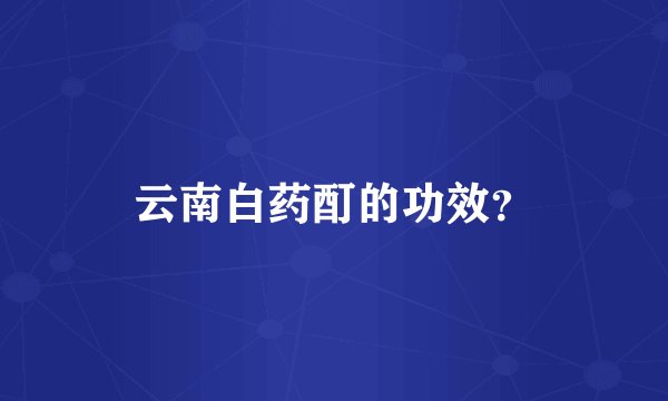 云南白药酊的功效？