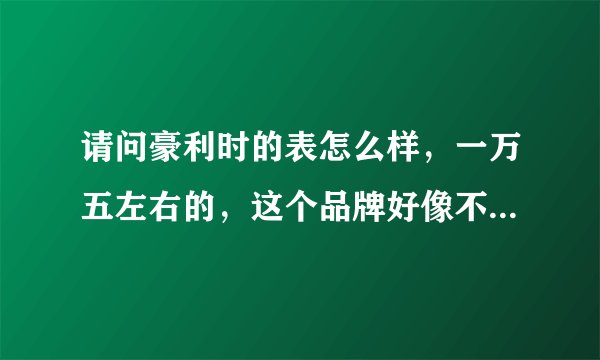 请问豪利时的表怎么样，一万五左右的，这个品牌好像不怎么出名，求大神指点？