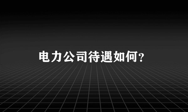 电力公司待遇如何？