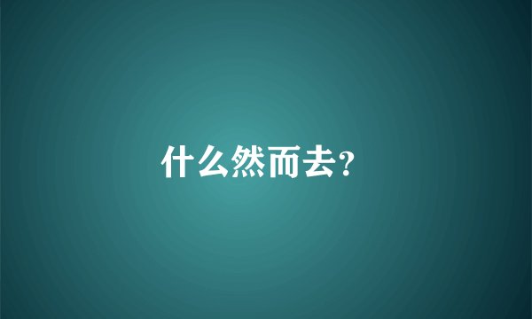 什么然而去？