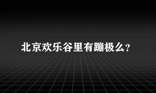 北京欢乐谷里有蹦极么？