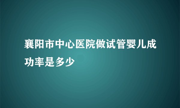 襄阳市中心医院做试管婴儿成功率是多少