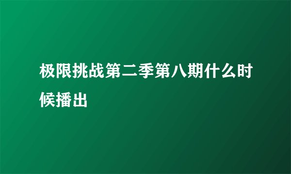 极限挑战第二季第八期什么时候播出