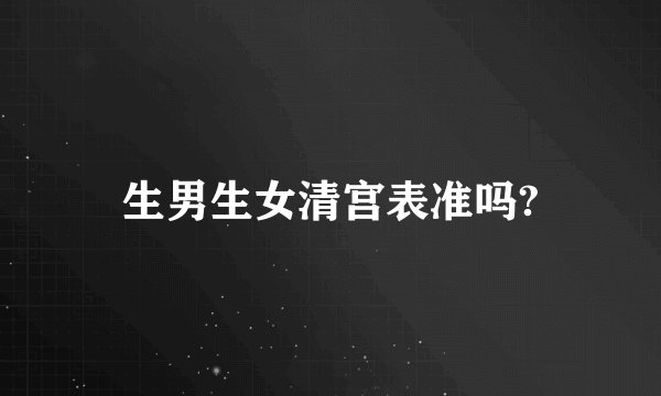 生男生女清宫表准吗?