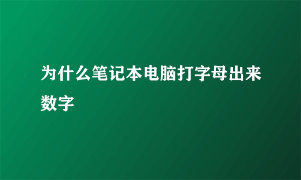 为什么笔记本电脑打字母出来数字