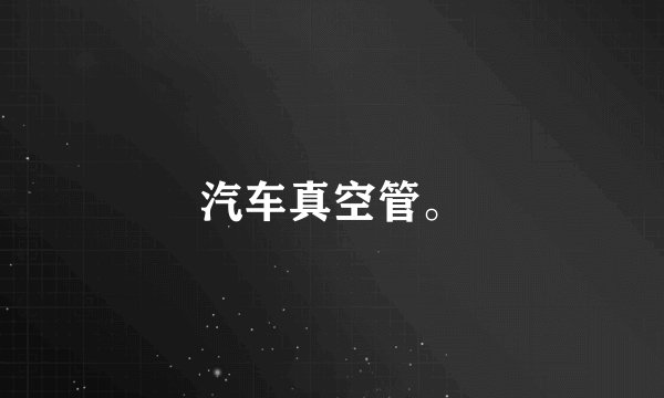 汽车真空管。