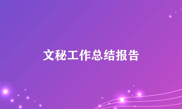 文秘工作总结报告