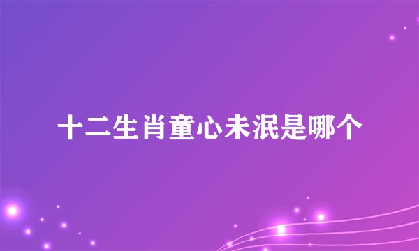 十二生肖童心未泯是哪个