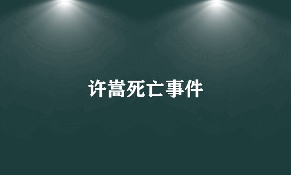 许嵩死亡事件