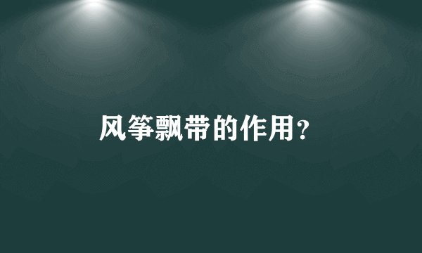 风筝飘带的作用？