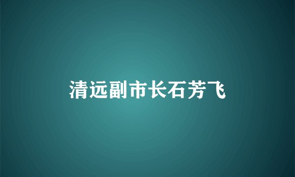 清远副市长石芳飞