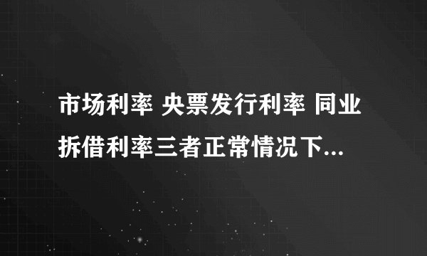 市场利率 央票发行利率 同业拆借利率三者正常情况下是什么关系