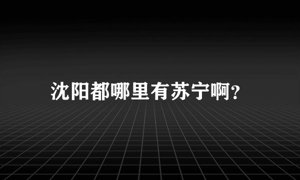 沈阳都哪里有苏宁啊？