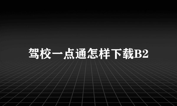 驾校一点通怎样下载B2