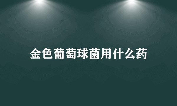 金色葡萄球菌用什么药