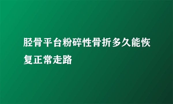 胫骨平台粉碎性骨折多久能恢复正常走路