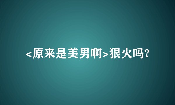 <原来是美男啊>狠火吗?
